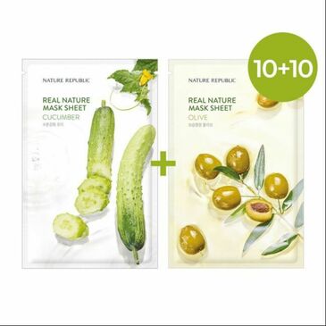 REAL NATURE Оливе + Өргөст Хэмх Сальфеткан Маск 10+10 Үнэгүй
