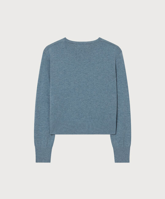 Women V-neck Wool Blend Knit