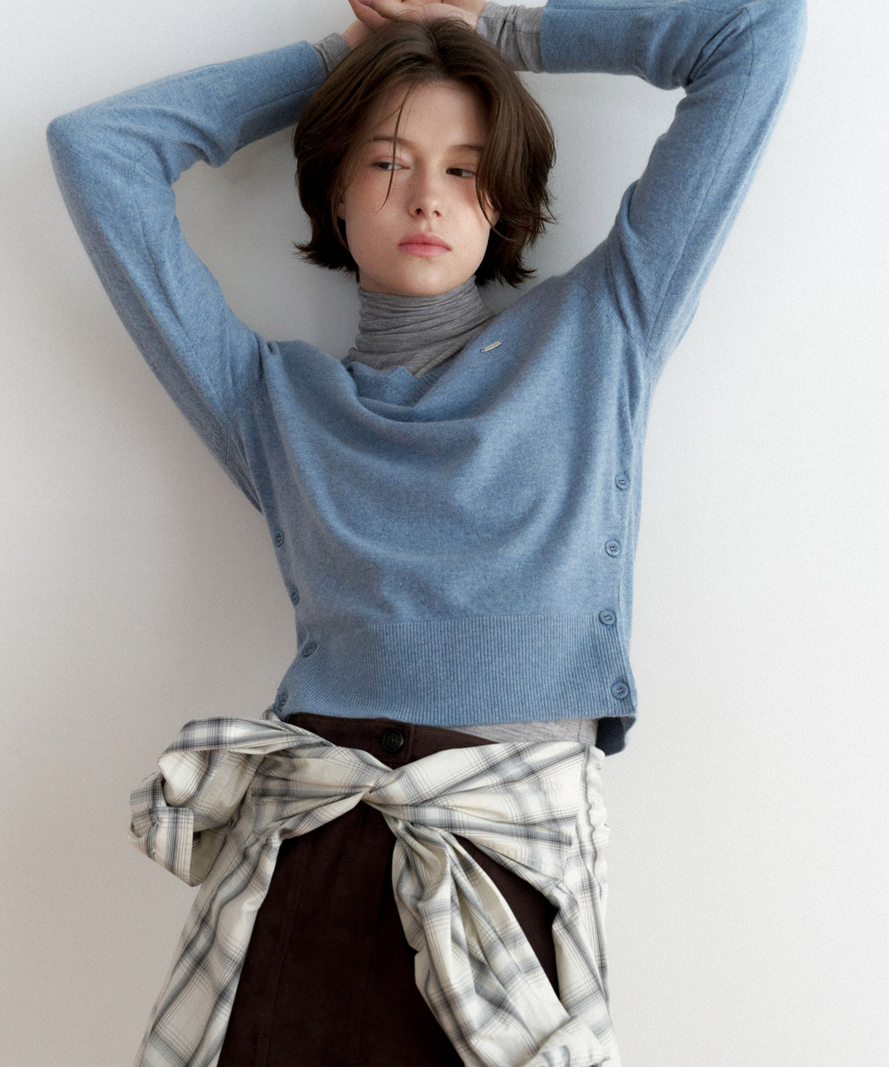 Women V-neck Wool Blend Knit