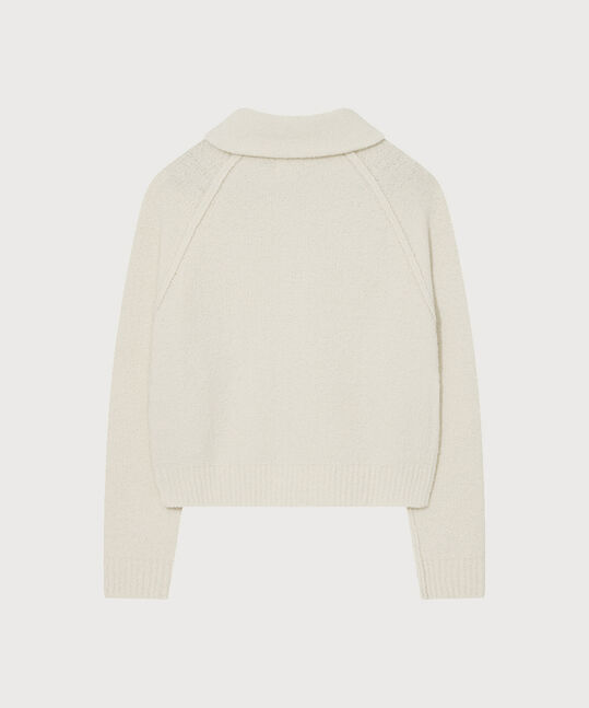 Women Wool Blend Knit Zip-up Cardigan