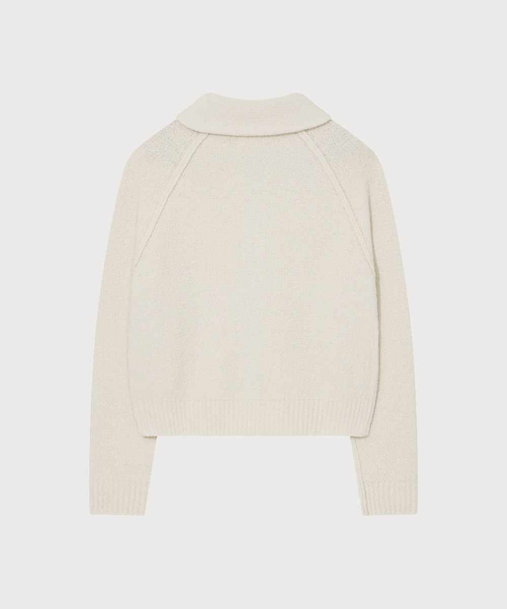 Women Wool Blend Knit Zip-up Cardigan