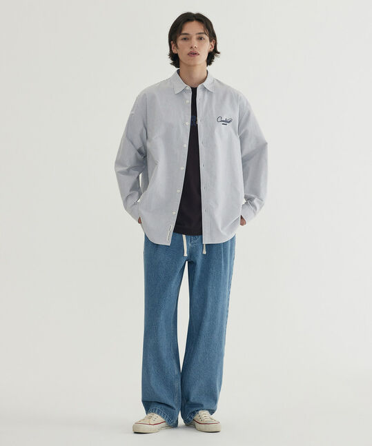Oxford Stripe Graphic Shirt