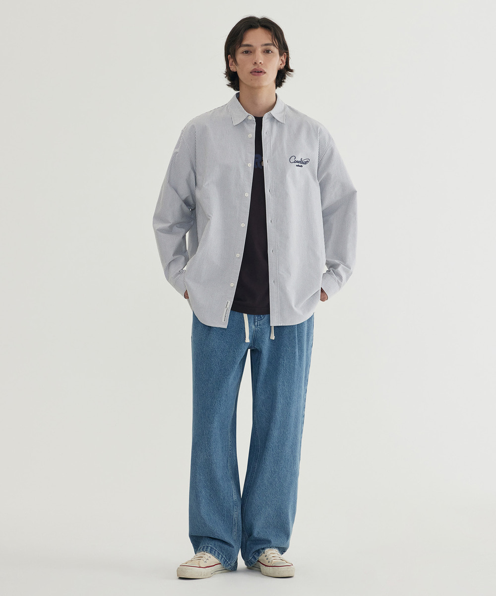 Oxford Stripe Graphic Shirt