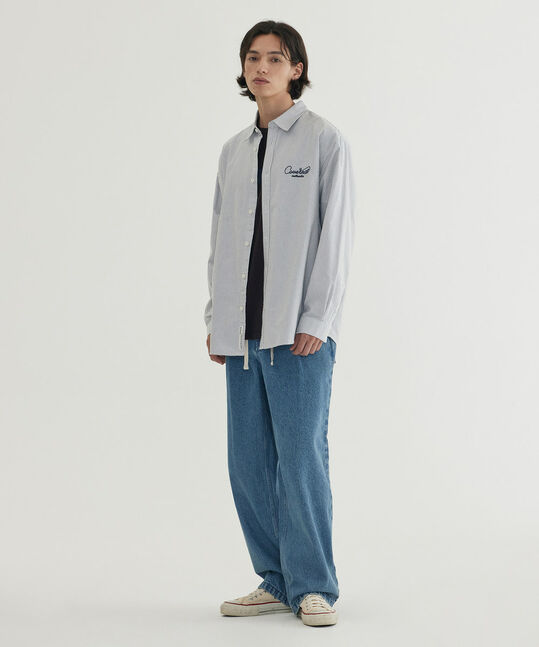 Oxford Stripe Graphic Shirt