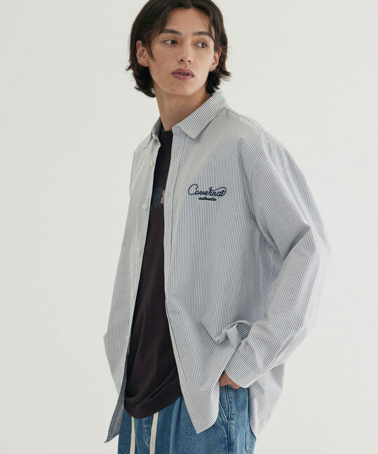 Oxford Stripe Graphic Shirt