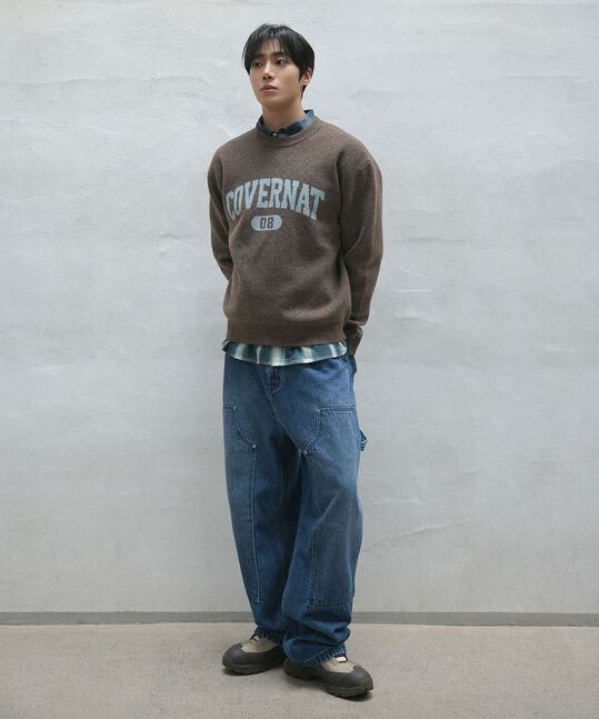 Wide Carpenter Double Knee Denim Pants