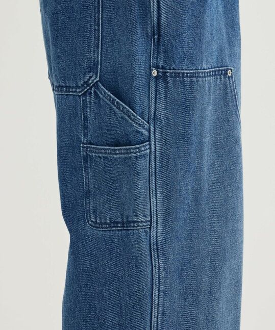 Wide Carpenter Double Knee Denim Pants