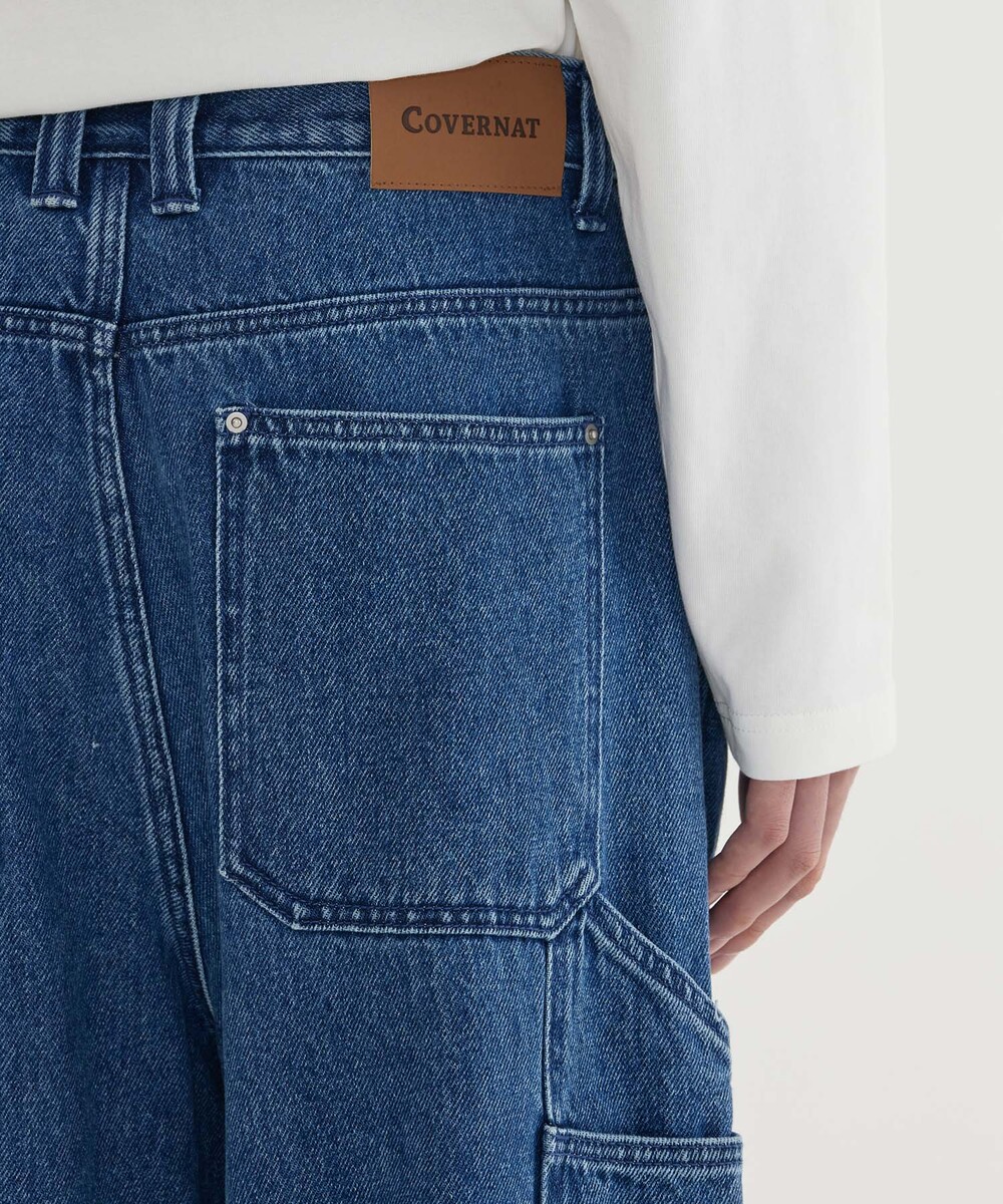 Wide Carpenter Double Knee Denim Pants
