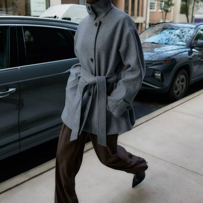 Soft double-position collar coat