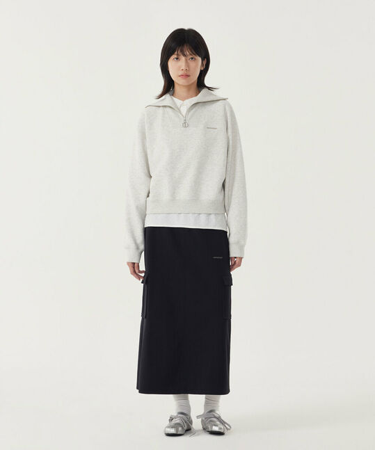 Woman Half Zip Up Sweatshirt