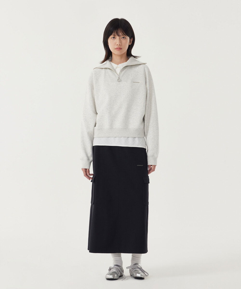 Woman Half Zip Up Sweatshirt