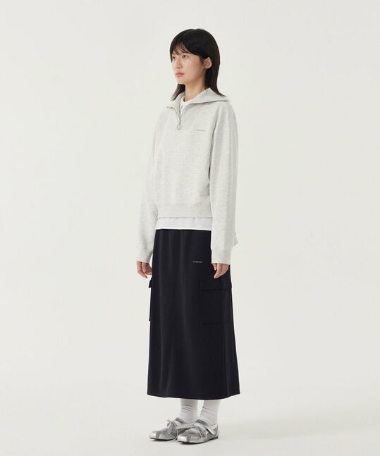 Woman Half Zip Up Sweatshirt