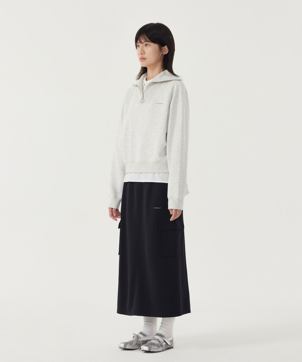 Woman Half Zip Up Sweatshirt