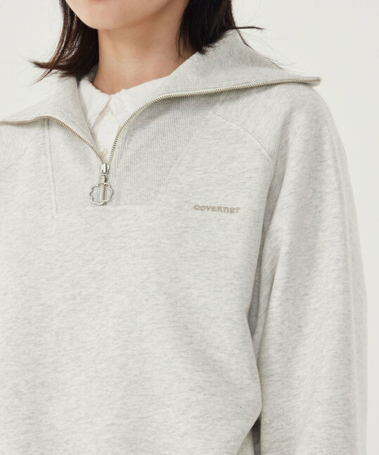 Woman Half Zip Up Sweatshirt