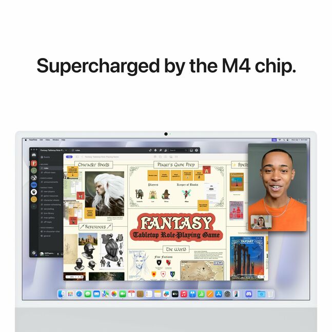Apple iMac M4 chip 8 Core CPU 8 Core GPU 16GB 256GB SSD 4.5K Retina Display Touch ID Silver