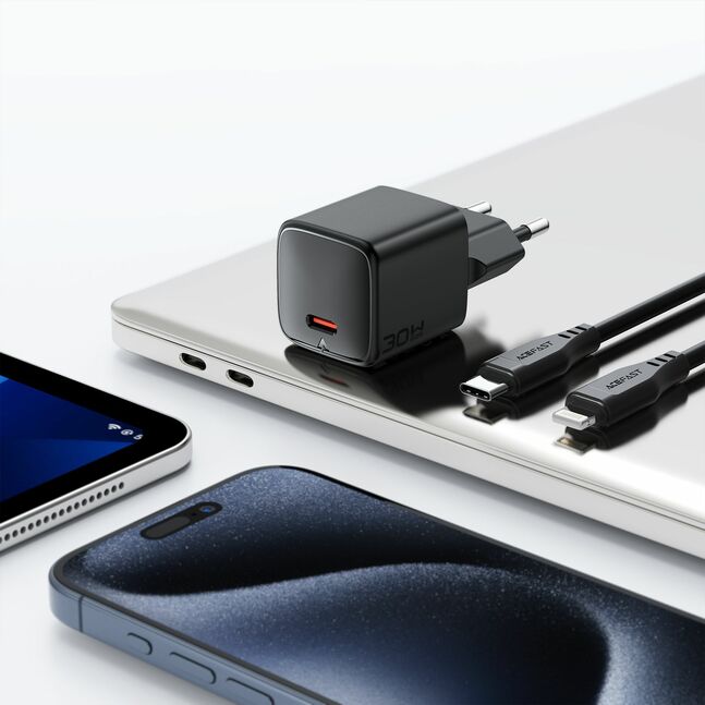 Acefast Fast Charger Set Mini PD30W GaN USB-C to Lightning
