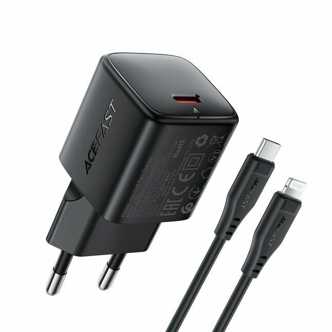 Acefast Fast Charger Set Mini PD30W GaN USB-C to Lightning