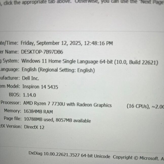 Dell notebook