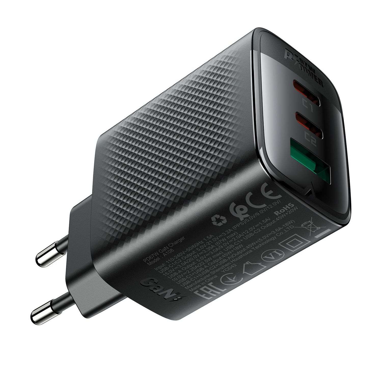 Acefast Fast Charge Wall Charger A108 PD67W (2xUSB-C+1xUSB-A) EU