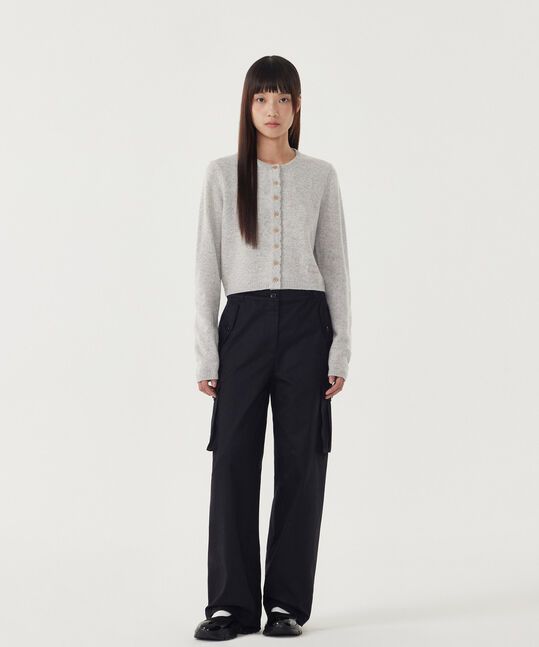 Woman Wool Blend Crop Cardigan