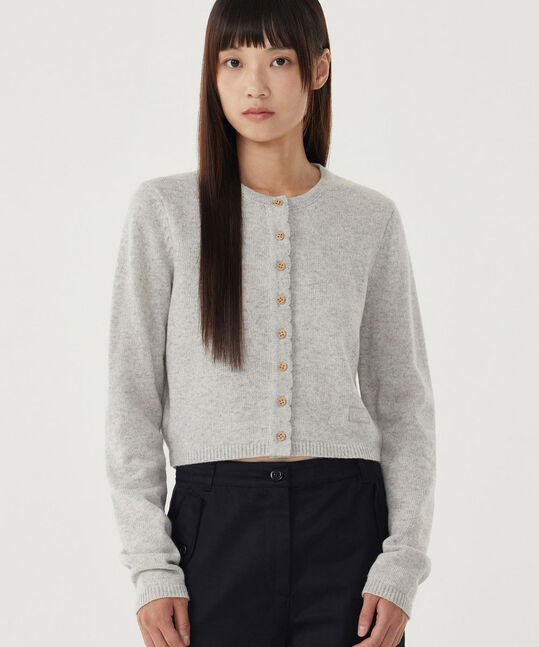 Woman Wool Blend Crop Cardigan