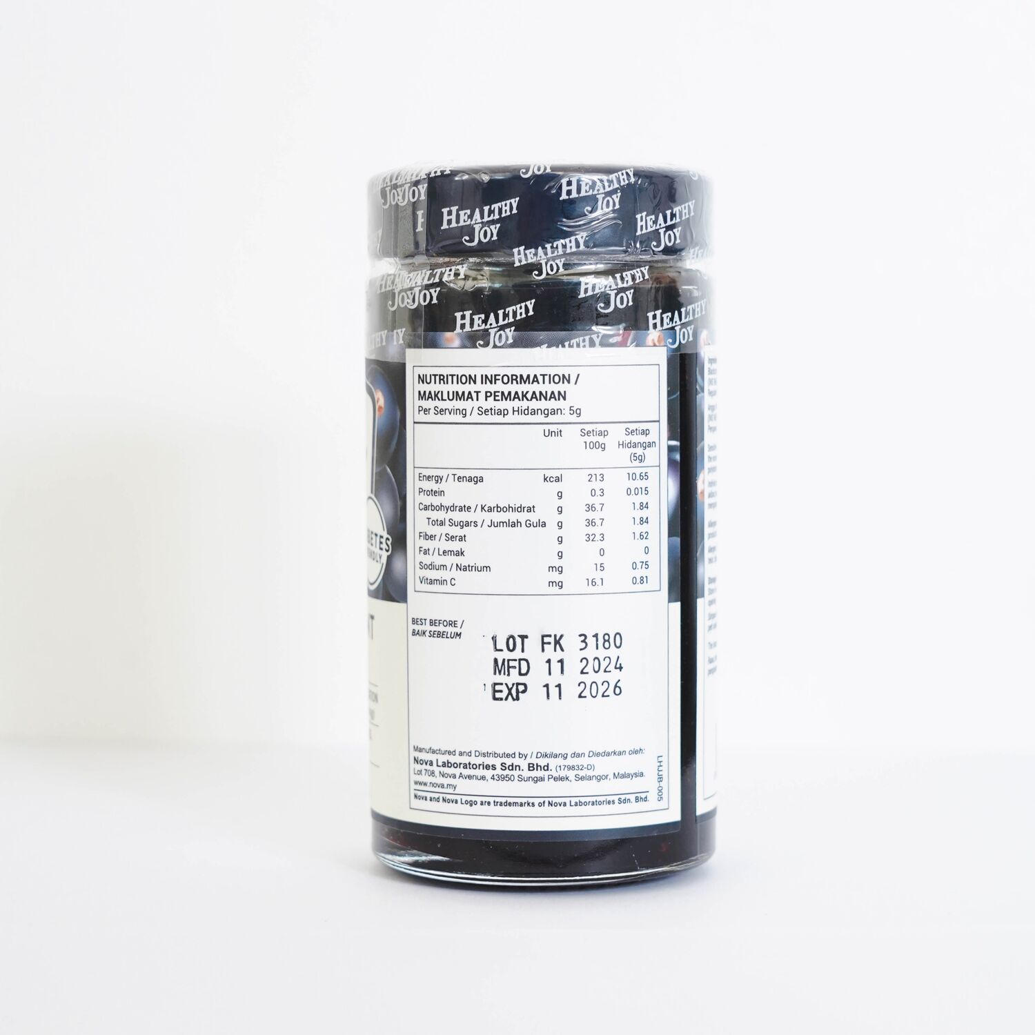 Nova Healthy Joy хар бөөрөлзгөнөтэй варень 280гр