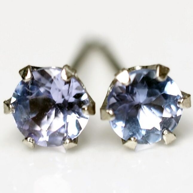 Танзанит цагаан алтан ээмэг