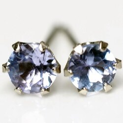 Танзанит цагаан алтан ээмэг