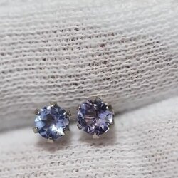 Танзанит цагаан алтан ээмэг