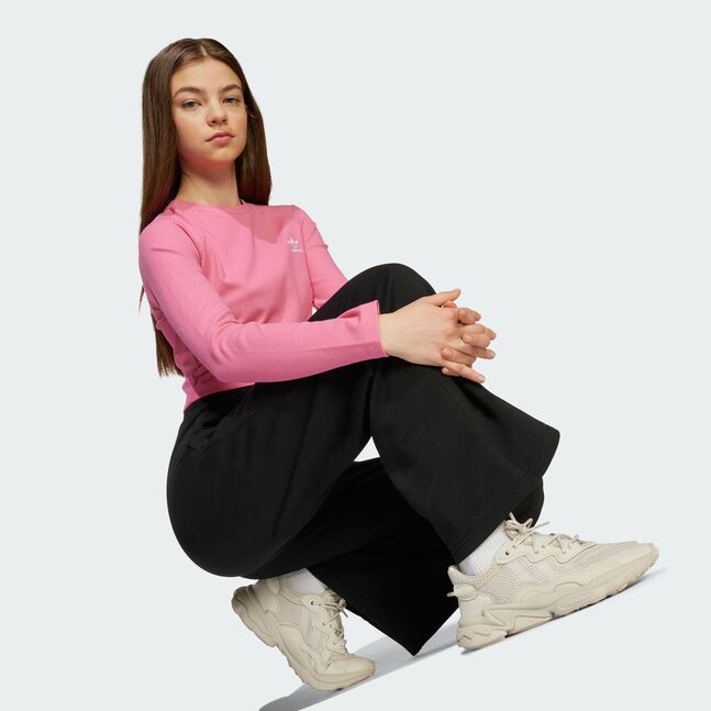 WIDE LEG PANTS BLACK/WHITE
