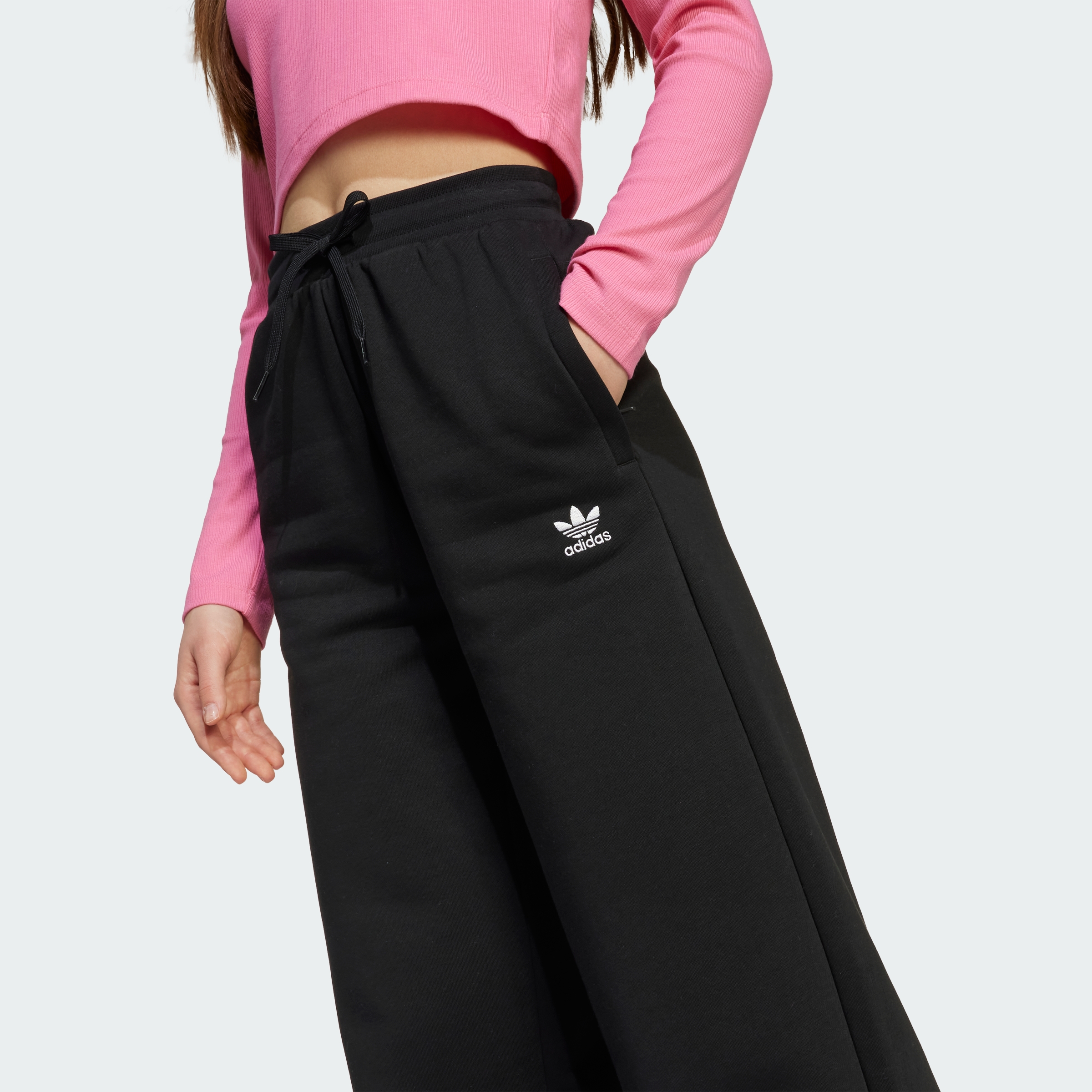 WIDE LEG PANTS BLACK/WHITE