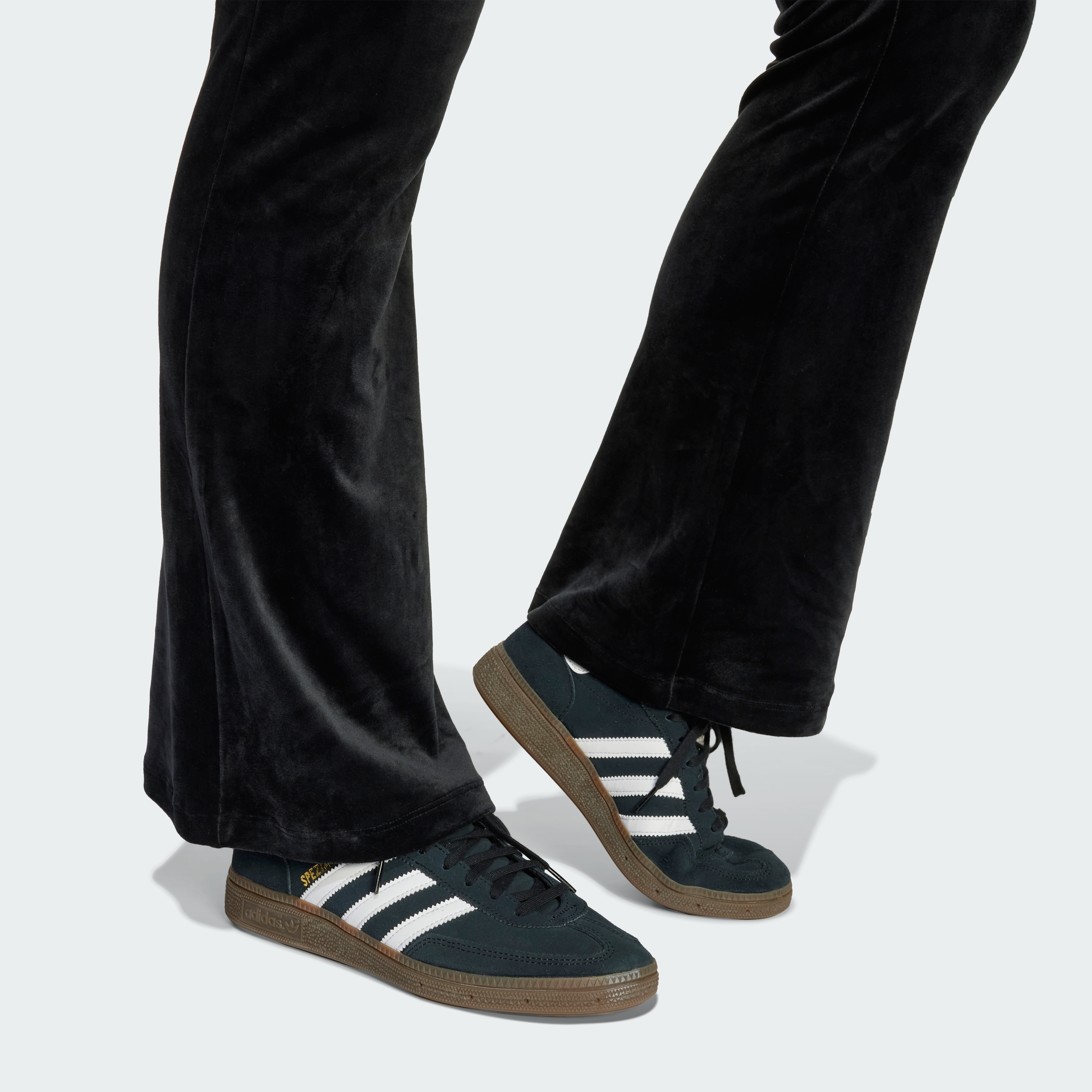 VELOUR PANTS BLACK/WHITE