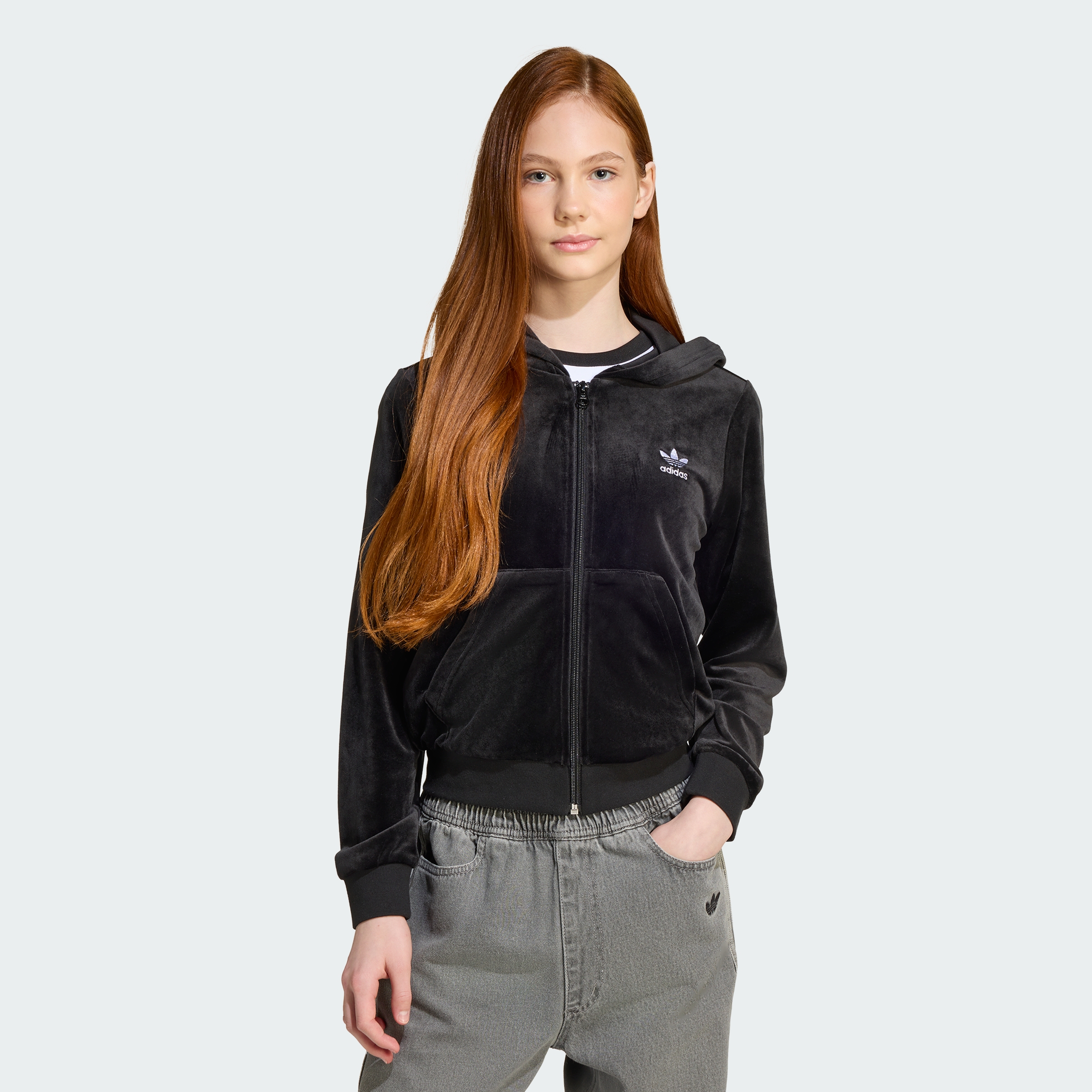 VELOUR Z HOODIE BLACK/WHITE