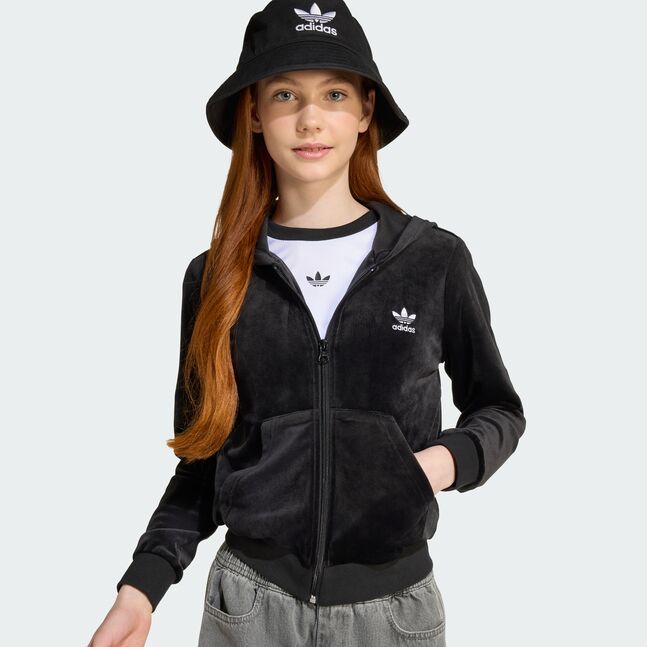 VELOUR Z HOODIE BLACK/WHITE