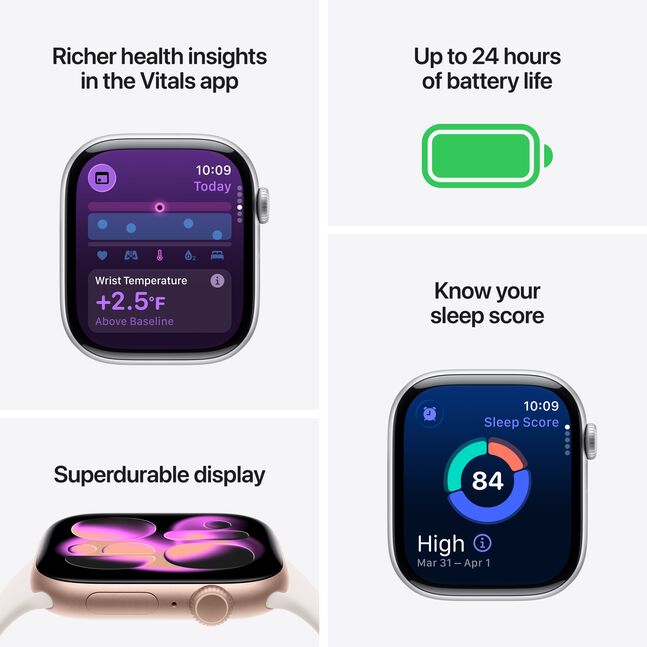 Apple Watch Series 11 /46mm, ML size Sport Band, Jet Black/