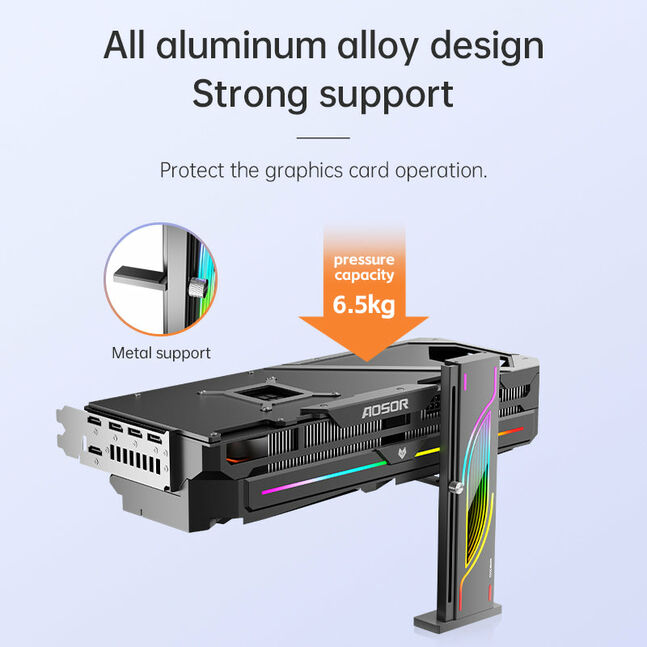 Coolmoon GH6 ARGB Vertical GPU Holder Black
