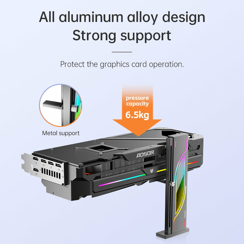 Coolmoon GH6 ARGB Vertical GPU Holder Black