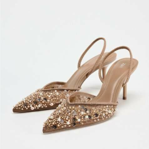 Mesh slingback heel 37
