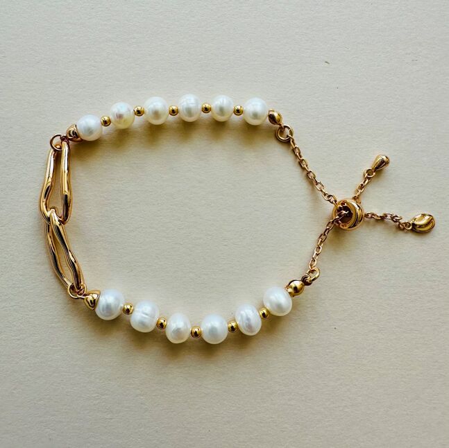 Сувдан бугуйвч мөнгөн оруулгатай