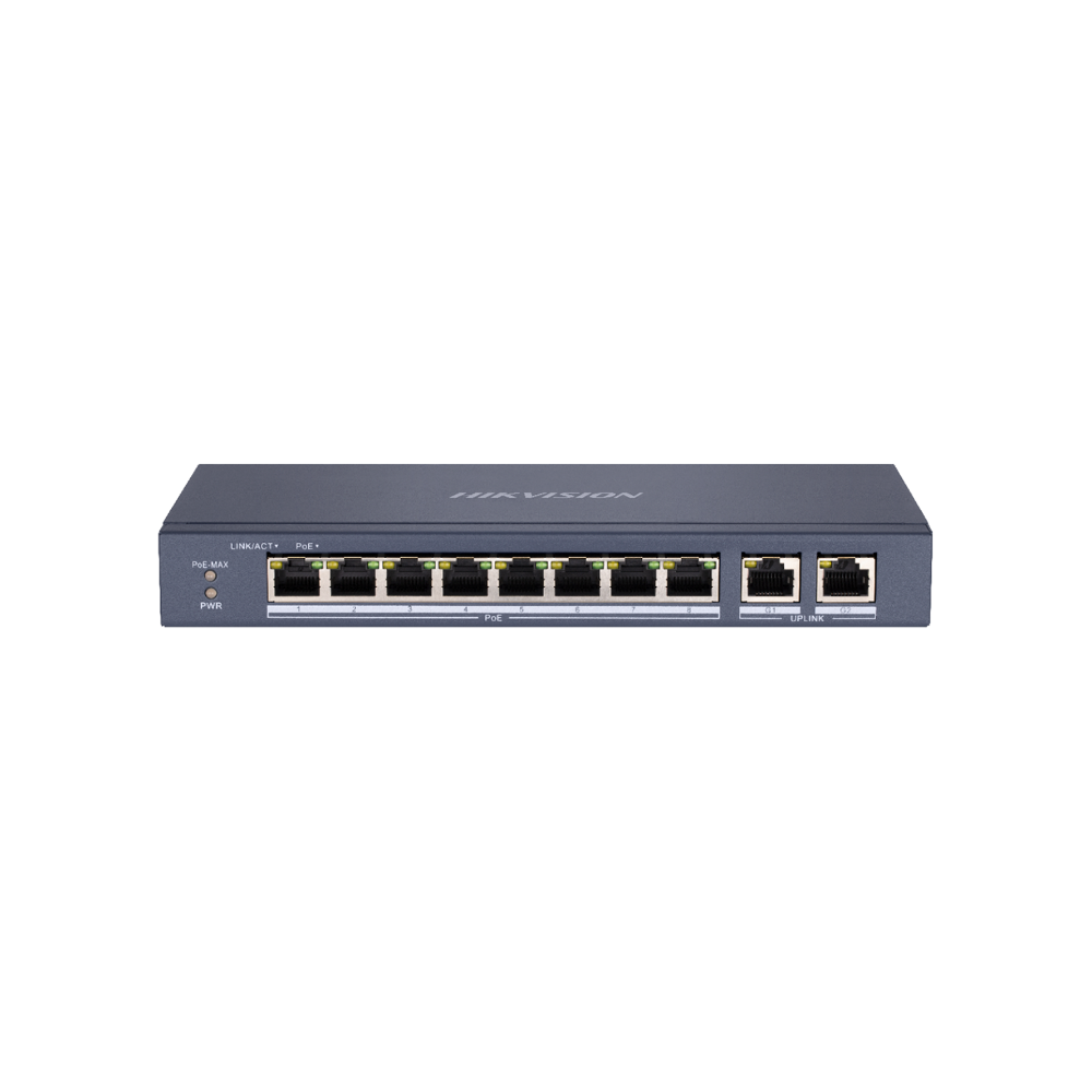 Свич 8 порт POE+2 Port Uplink / Hikvision Switch 8 port POE
