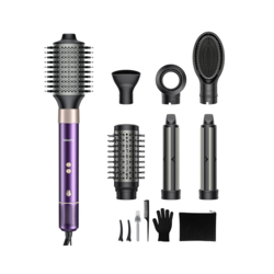 Teendow HB-801i Hair Dryer Brush for Fast Drying/Straightening/Curling, Purple