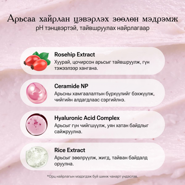 Arencia Rosehip  + LHA Deep Pore Rice Cake Cleanser 150g