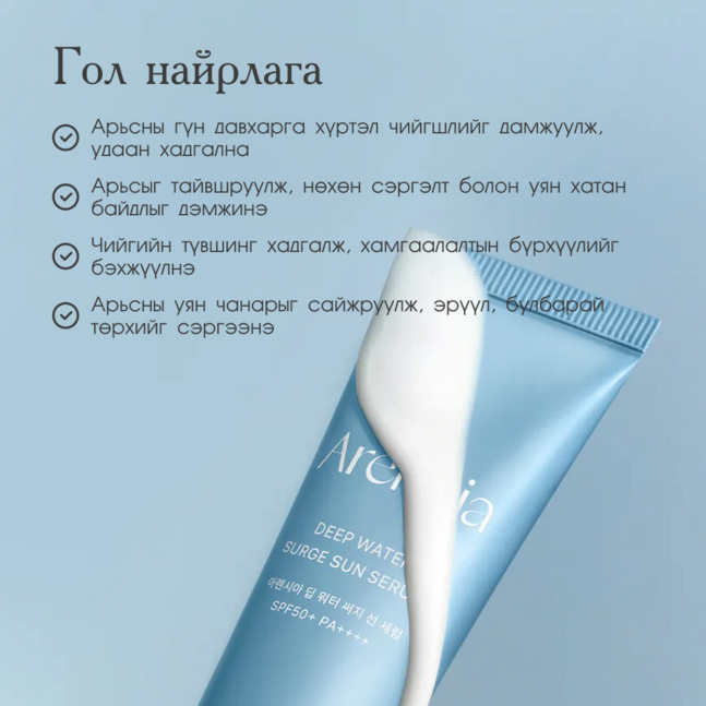 Arencia Deep Water Surge Sun Serum 50g