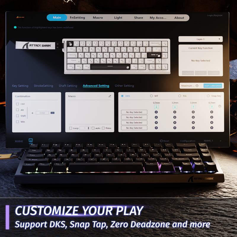 Attack Shark X68 HE Magnetic Switch Keyboard Black