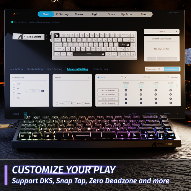 Attack Shark X68 HE Magnetic Switch Keyboard Black