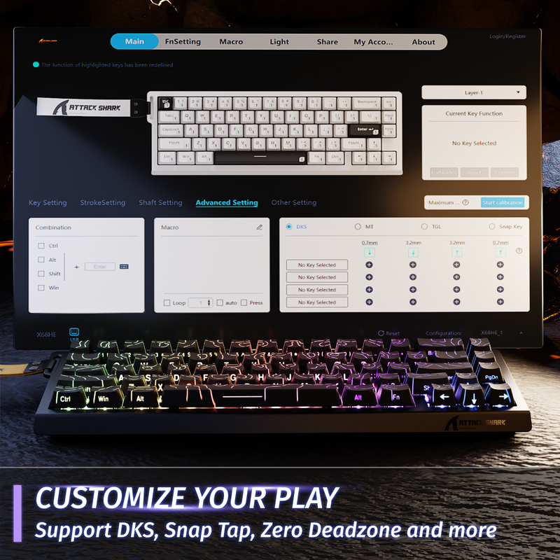 Attack Shark X68 HE Magnetic Switch Keyboard Black