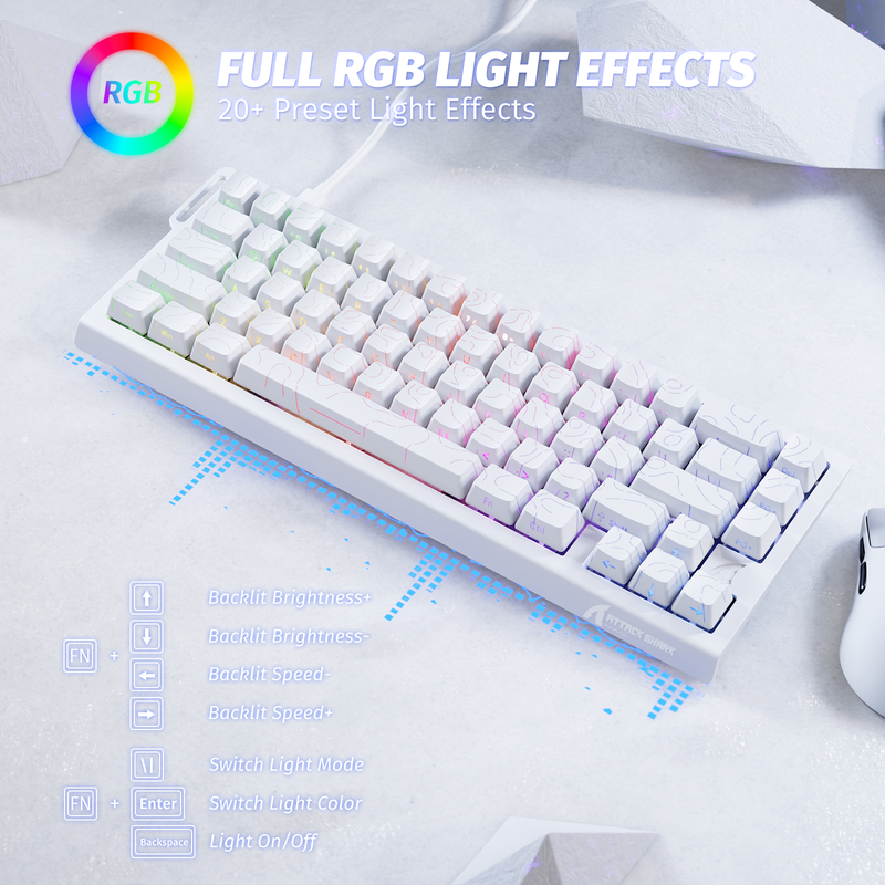 Attack Shark X68 HE Magnetic Switch Keyboard White