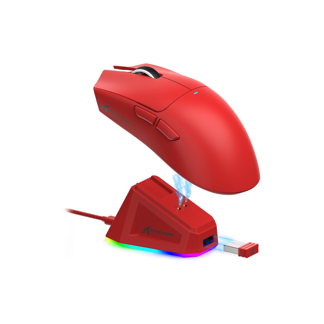Attack Shark X11 Wired 2.4G Bluetooth Connections Mouse Red