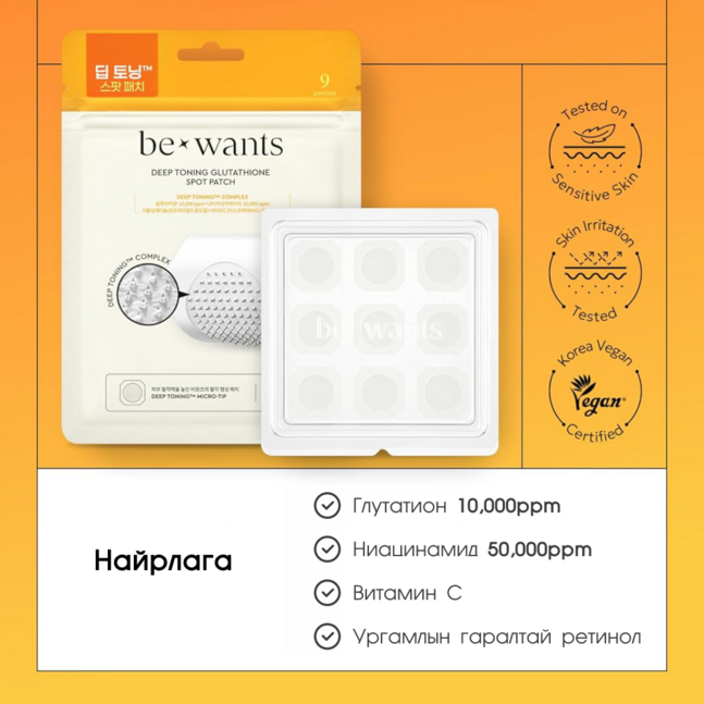 Bewants Deep Toning glutathione spot patch