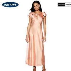 Flutter-sleeve keyhole satin max